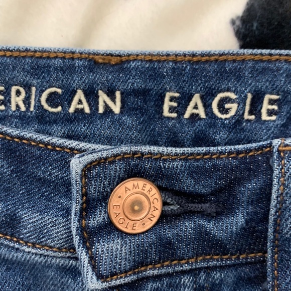 American Eagle, navy ripped stretch jeans. - Picture 2 of 3
